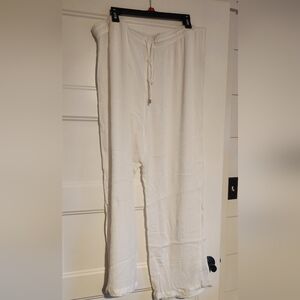 White Breezy Beach Pants